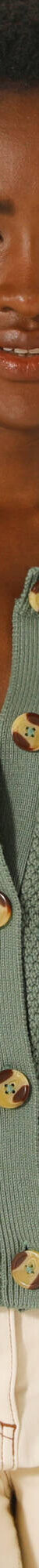 Gilet paletot maille fantaisie, boutons effet corne (kaki) Gilet paletot maille fantaisie, boutons effet corne (kaki)
